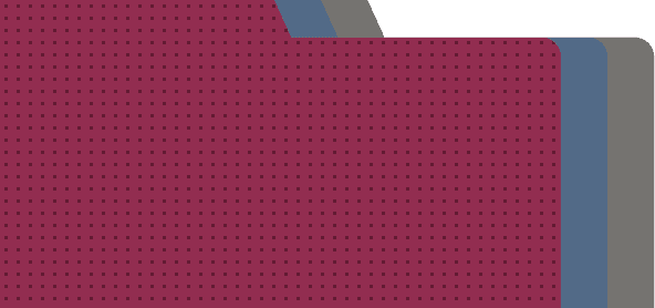 Three client folders fanned behind one another